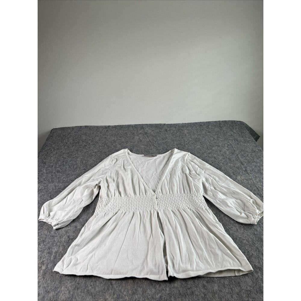 Croft & Barrow Long Sleeve Sweater‎ Womens size 2X Cotton White Stretch